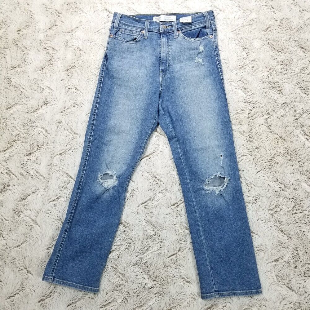 Signature by Levis Jeans Womens 8-W29 Blue Heritage High Rise Straight Dark Wash